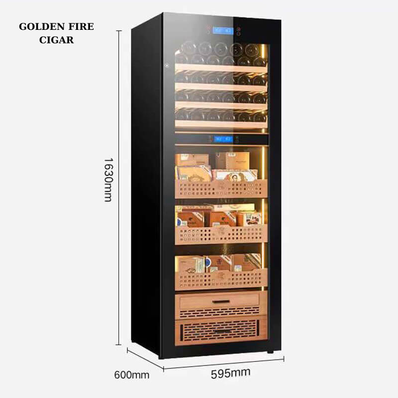 Tủ đựng xì gà rượu vang 2 trong 1 Golden Fire H2163